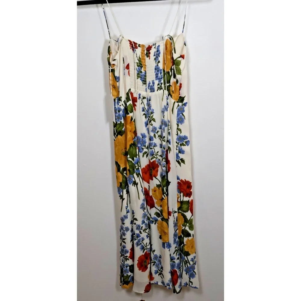 Reformation Dress Size 6 Juliette White Red Floral Formosa - Picture 8 of 13